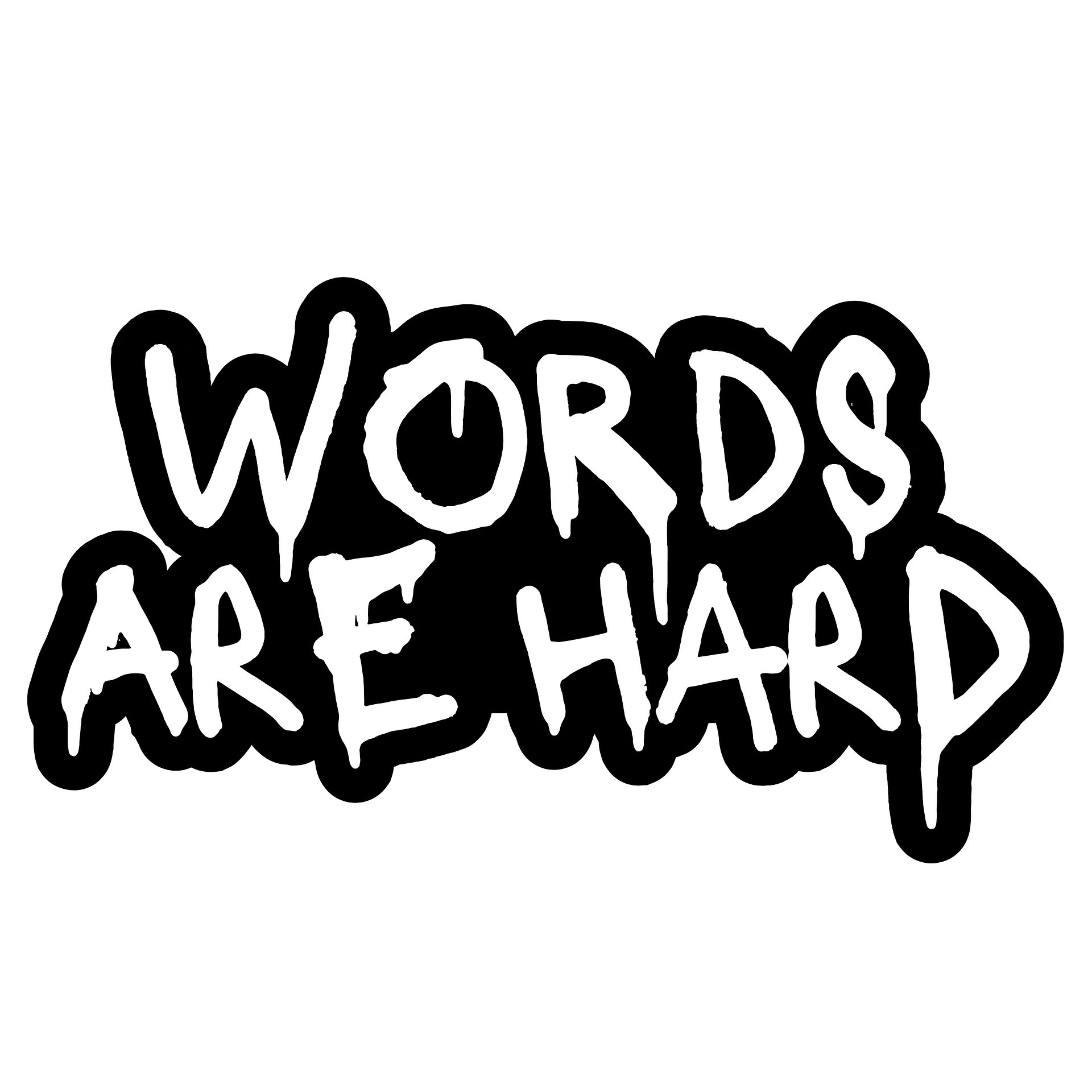 Words Are Hard Drip Beanie (White) product image (5)
