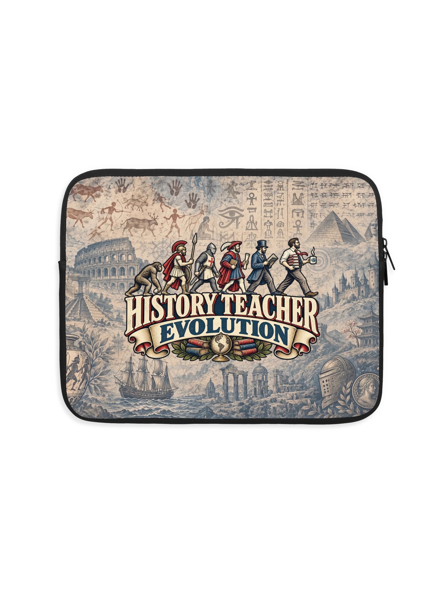 History Teacher Evolution Laptop Sleeve, Neoprene, 13 or 15 Inch product image (3)