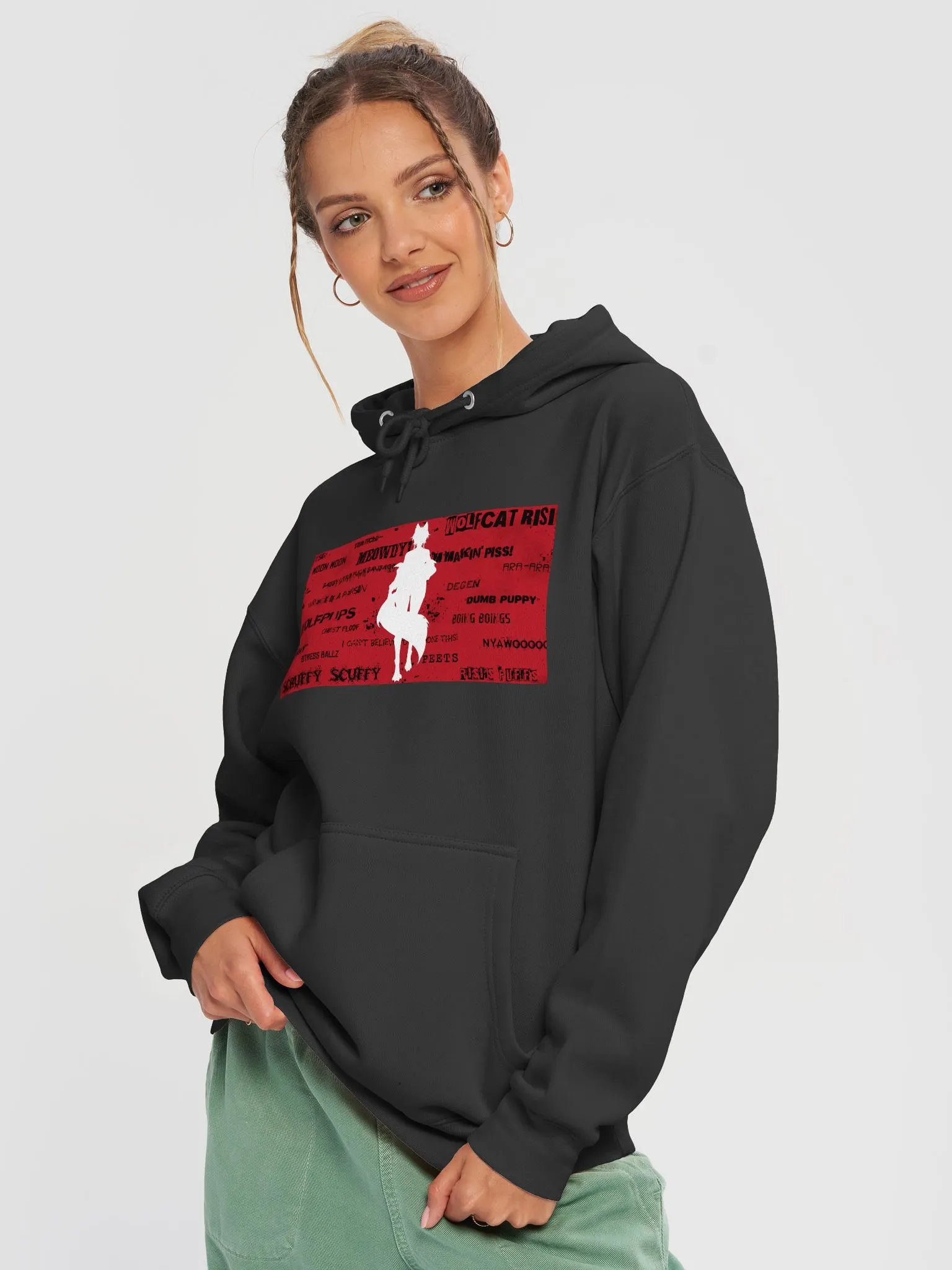 WolfcatRisi Word Wall Pullover Hoodie product image (19)