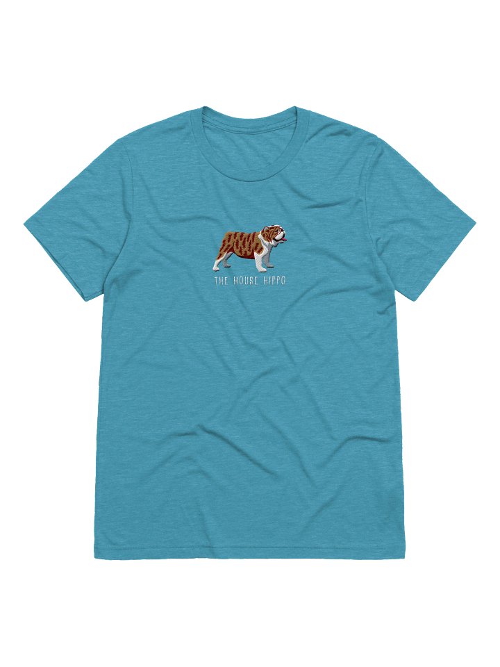 The House Hippo T-Shirt(Embroidered) of an English Bulldog(Brindle & White) product image (61)