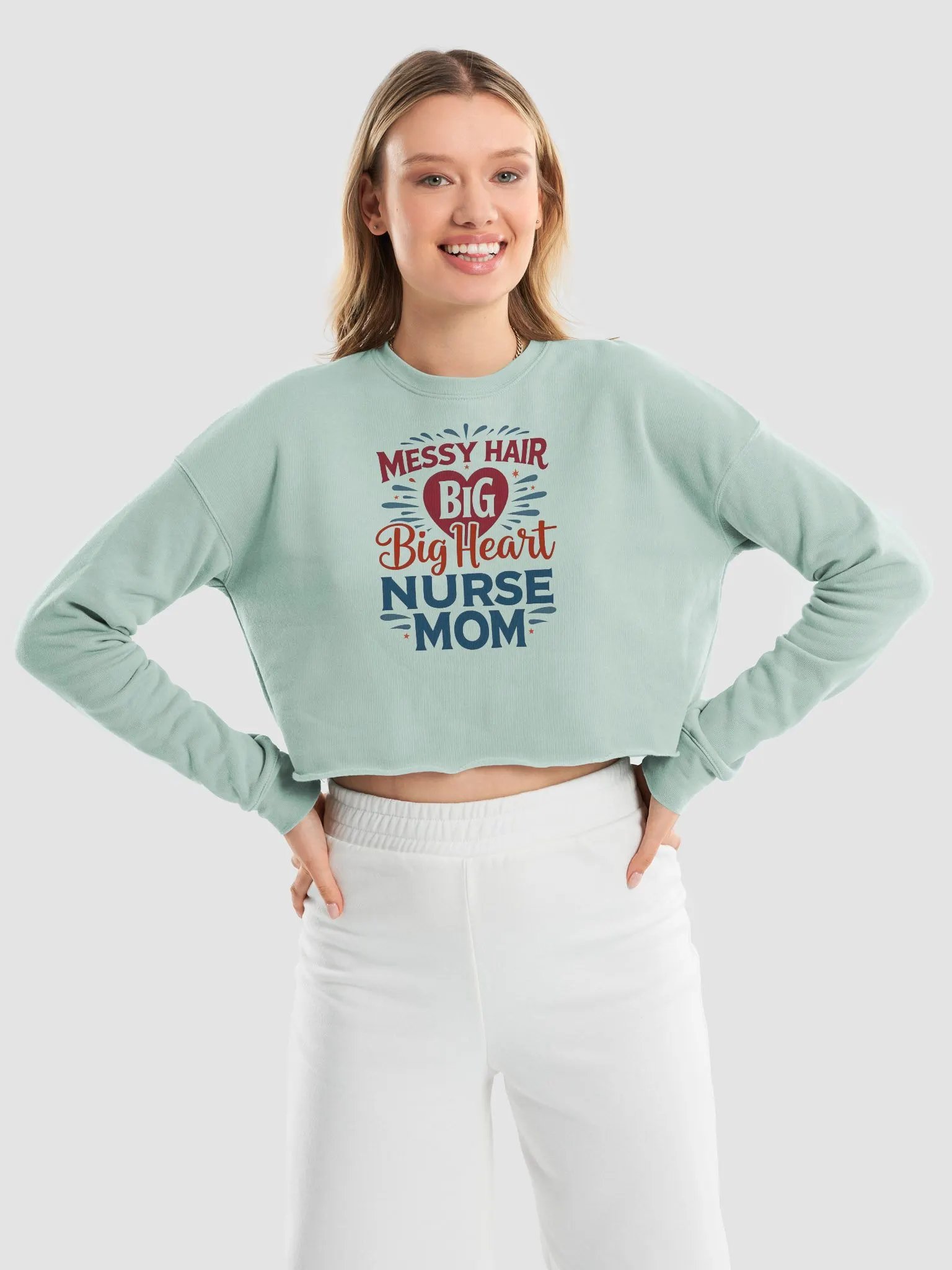 Big Heart Nurse Mom Crop Sweatshirt product image (27)