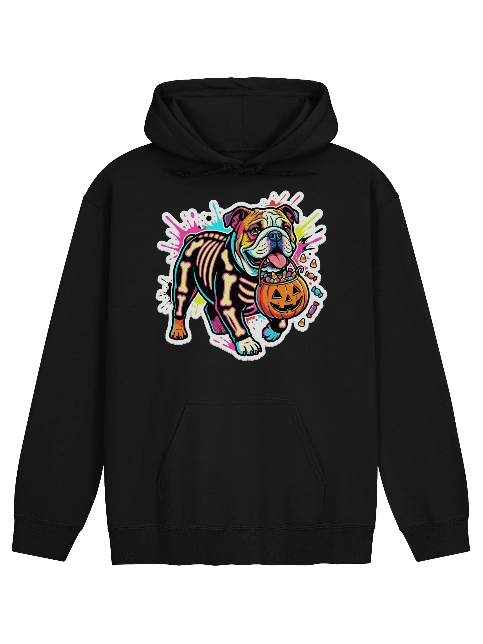 Skeleton Costume Bulldog Hoodie product image (1)