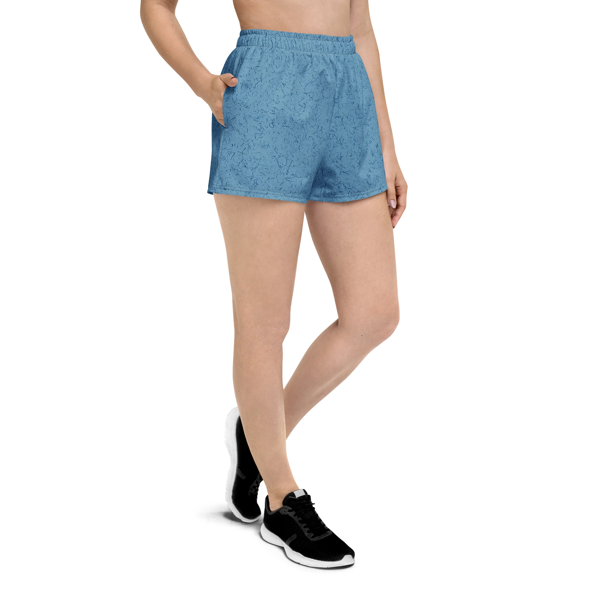Blue Textured All-Over Print Athletic Shorts product image (5)