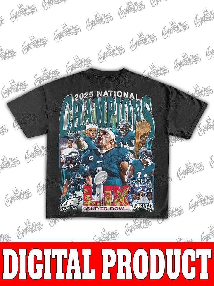 Philadelphia Eagles Super Bowl LIX Champions 2025 Jalen Hurts Vintage Bootleg Graphic product image (1)