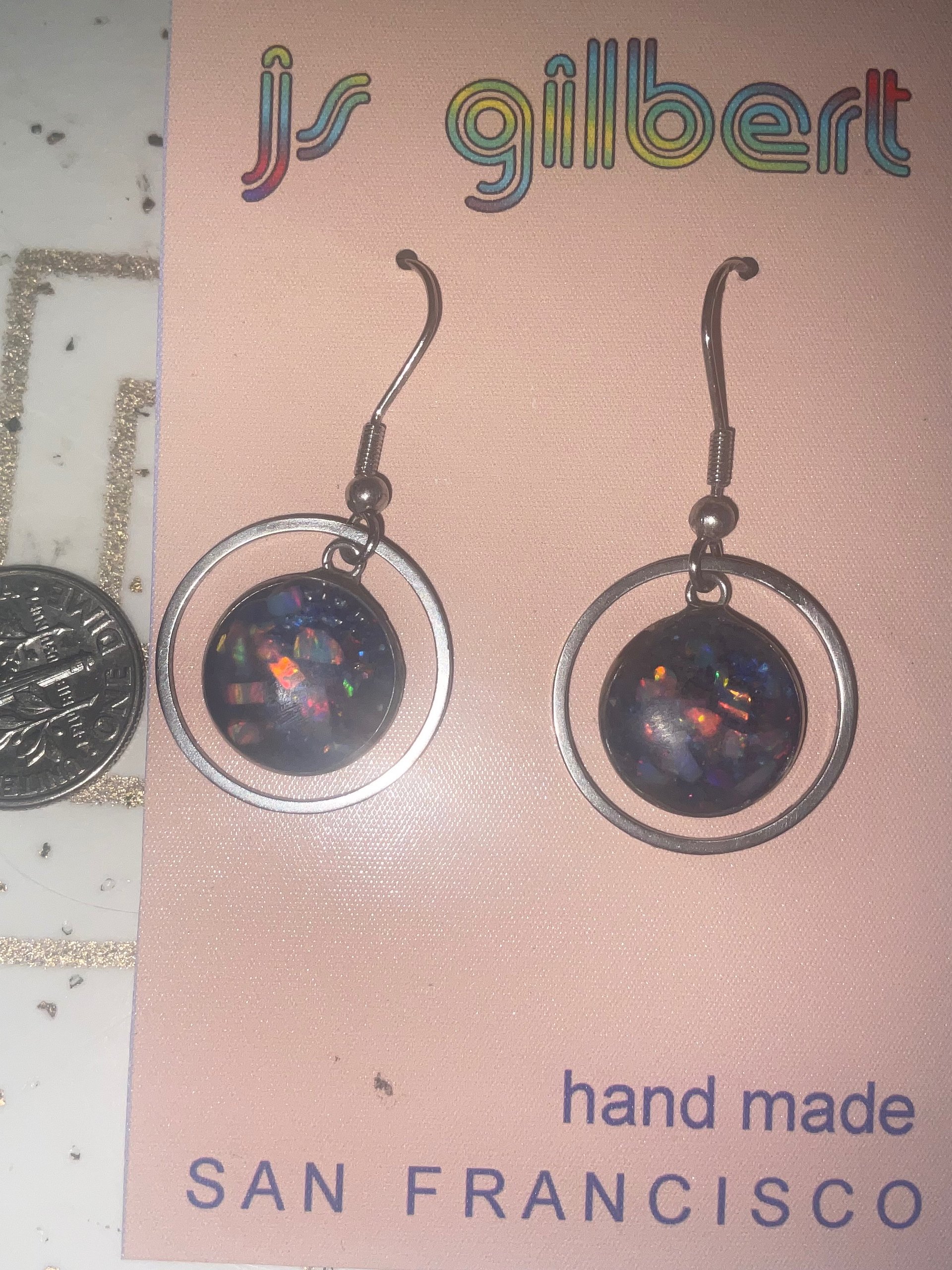 Single Orbit Opal dangle earrings product image (2)