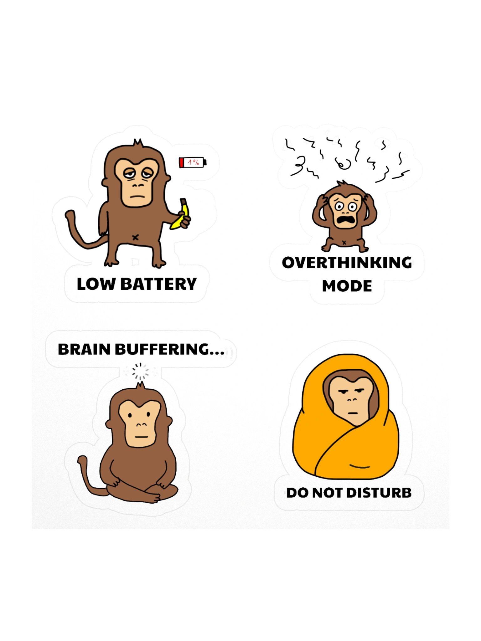 Monkey Mood Swings Sticker Pack product image (1)