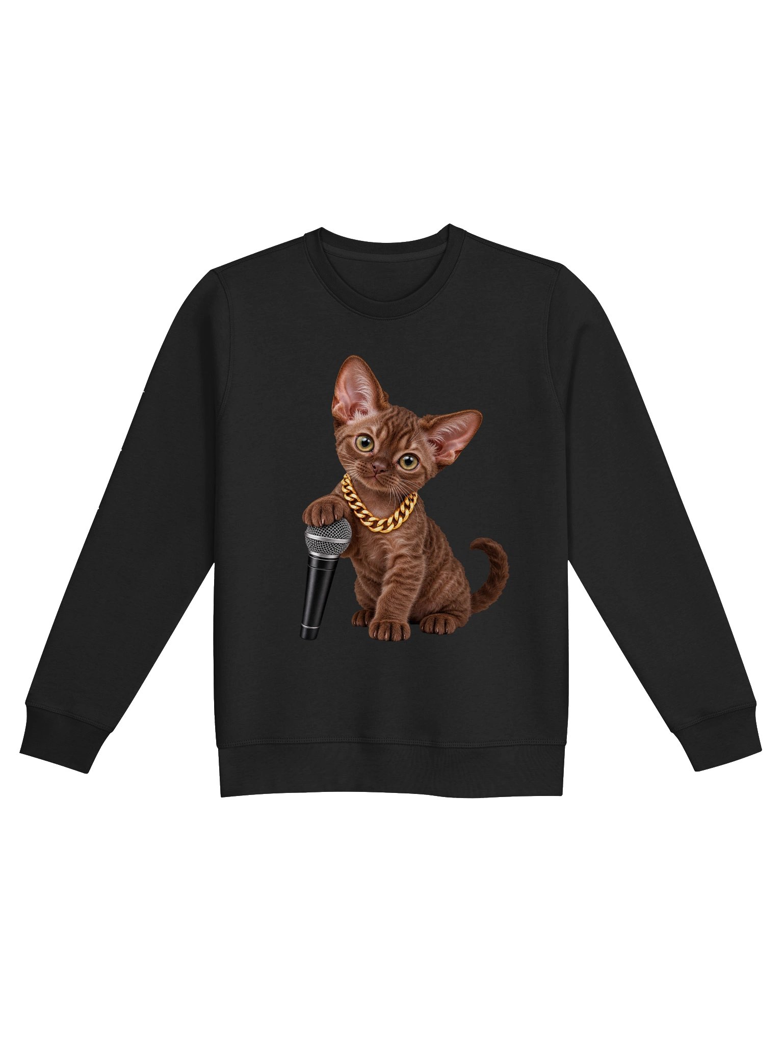 Hip Hop Devon Rex Kitten – Organic Unisex Sweatshirt product image (1)