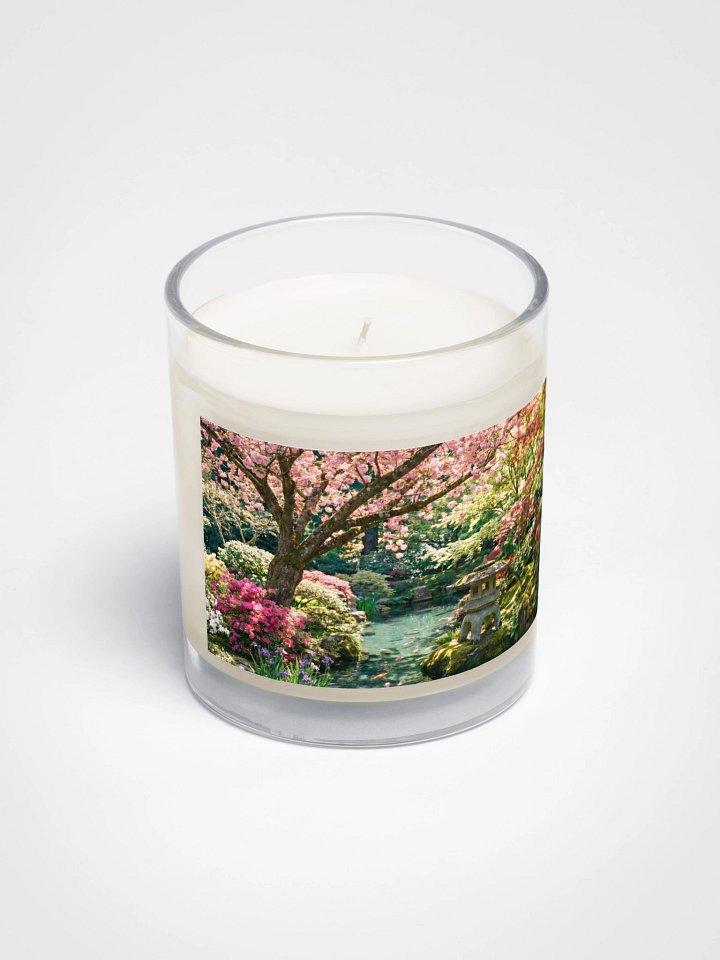 Serene Japanese Garden & Koi Pond Soy Wax Candle - Spring Cherry Blossom Decor product image (2)
