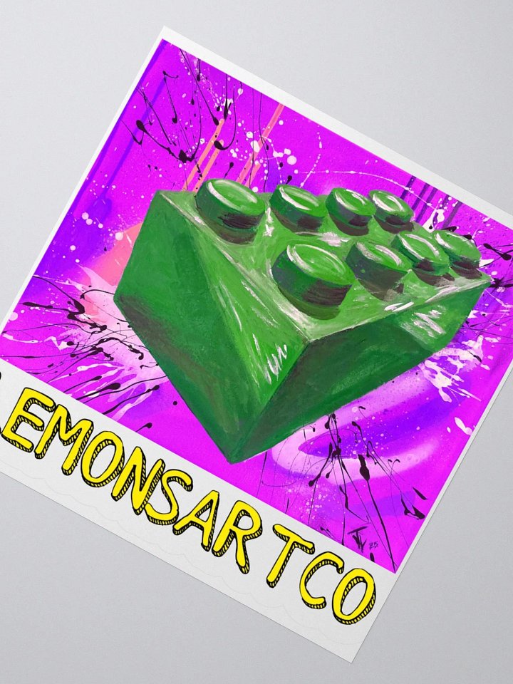 POP Brick (Green Brick/Purple Background) Sticker product image (2)