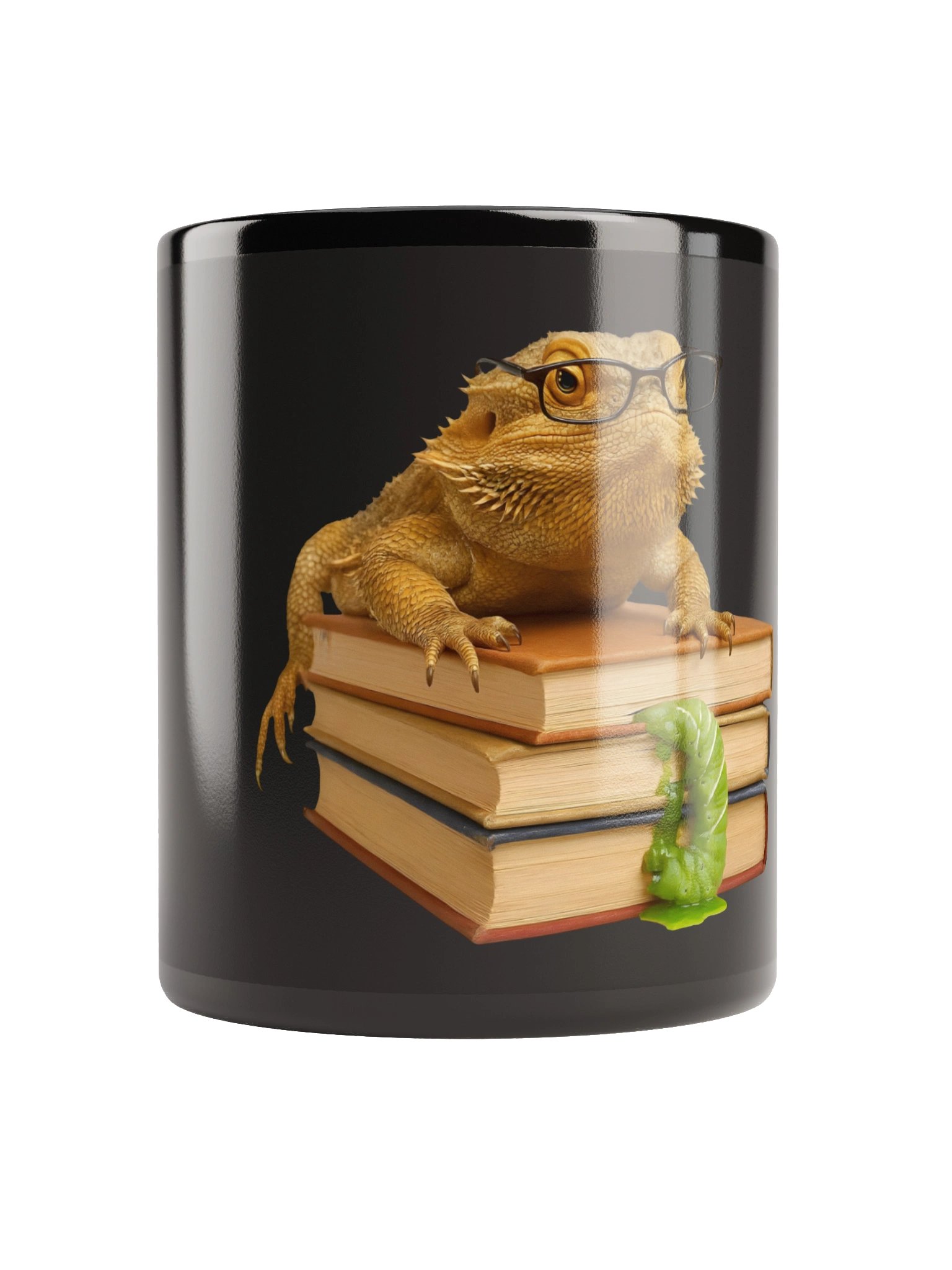 'BOOK WORM' BLACK MUG product image (5)