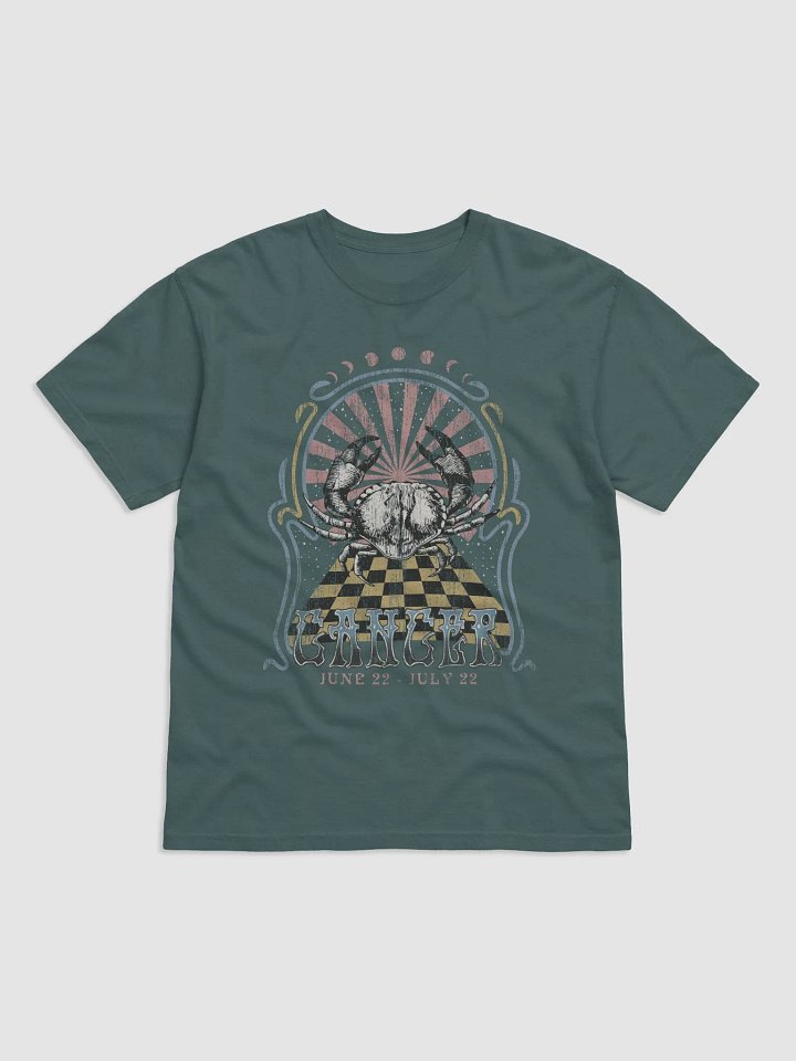 Cancer Zodiac Sign Tee | Art Nouveau-Style Grunge Streetwear T-Shirt for June 21 and July 22 Birth Months product image (12)