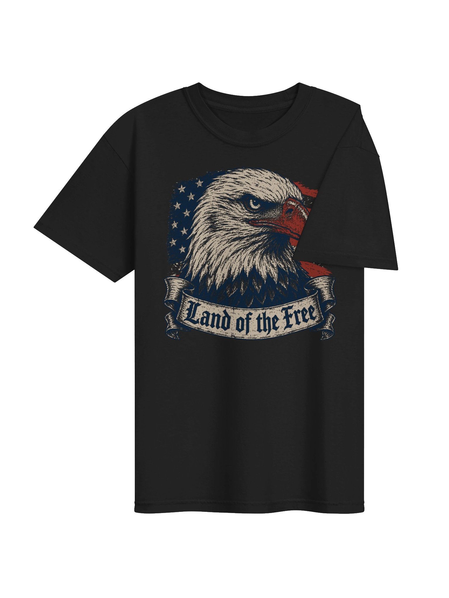 Land of the Free T-Shirt | Patriotic American Eagle Vintage Graphic Tee product image (4)