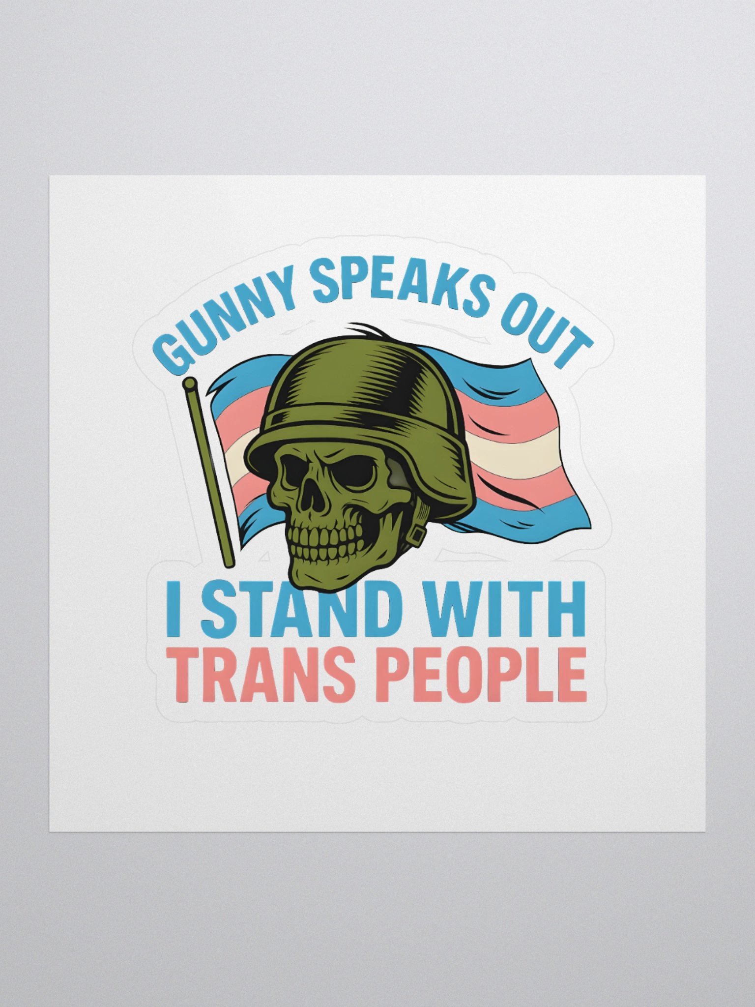 Trans Pride Skull Sticker product image (1)