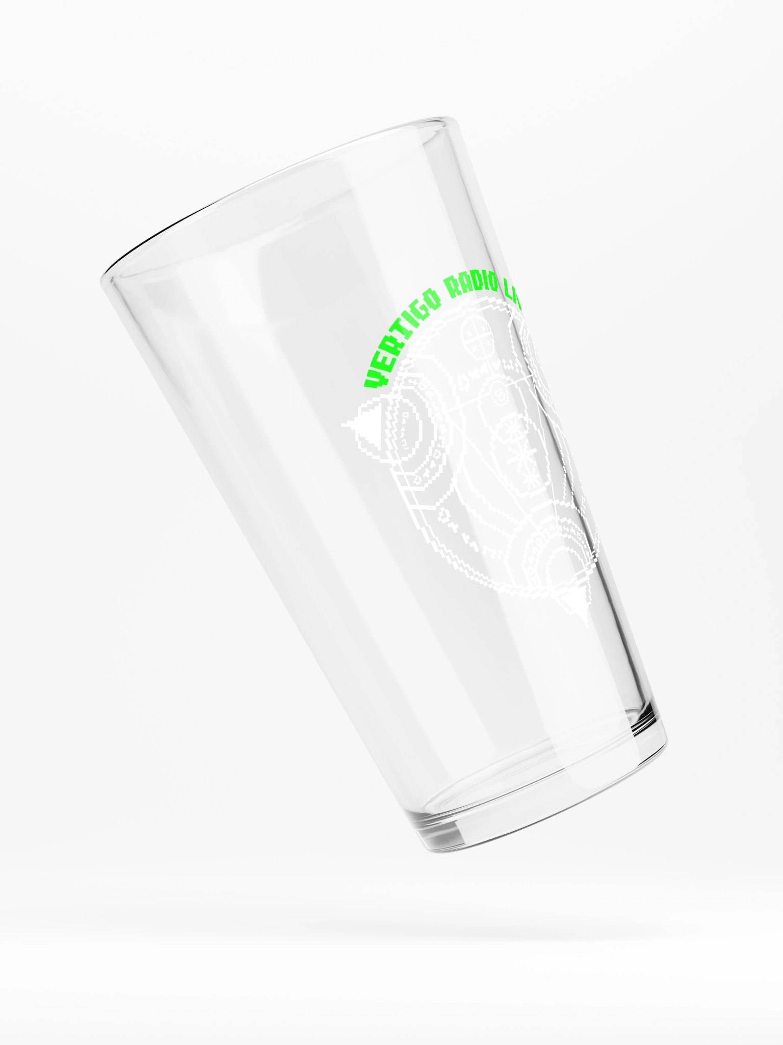 Vertigo Radio Live Pint Glass: Green Pixel Edition product image (4)