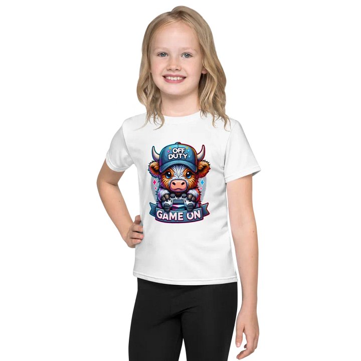 Off-Duty Highland Cow: Kids All-Over Print T-Shirt product image (1)