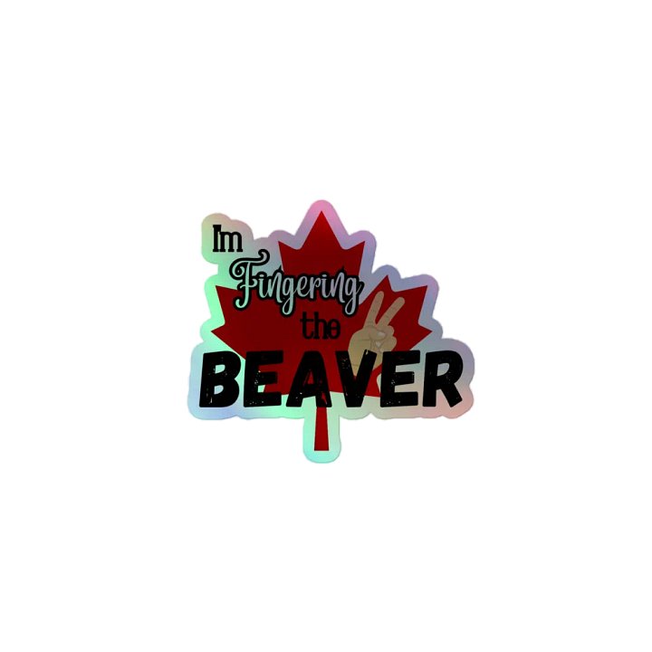 Holographic Fingered Beaver Sticker product image (1)