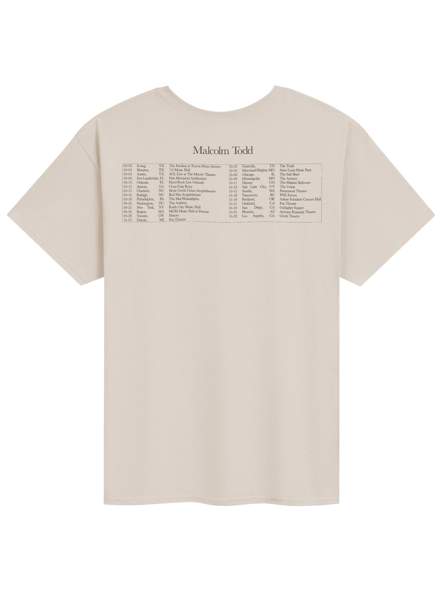Malcolm Todd Do That Again Tour 2026 Merch Tshirt product image (2)