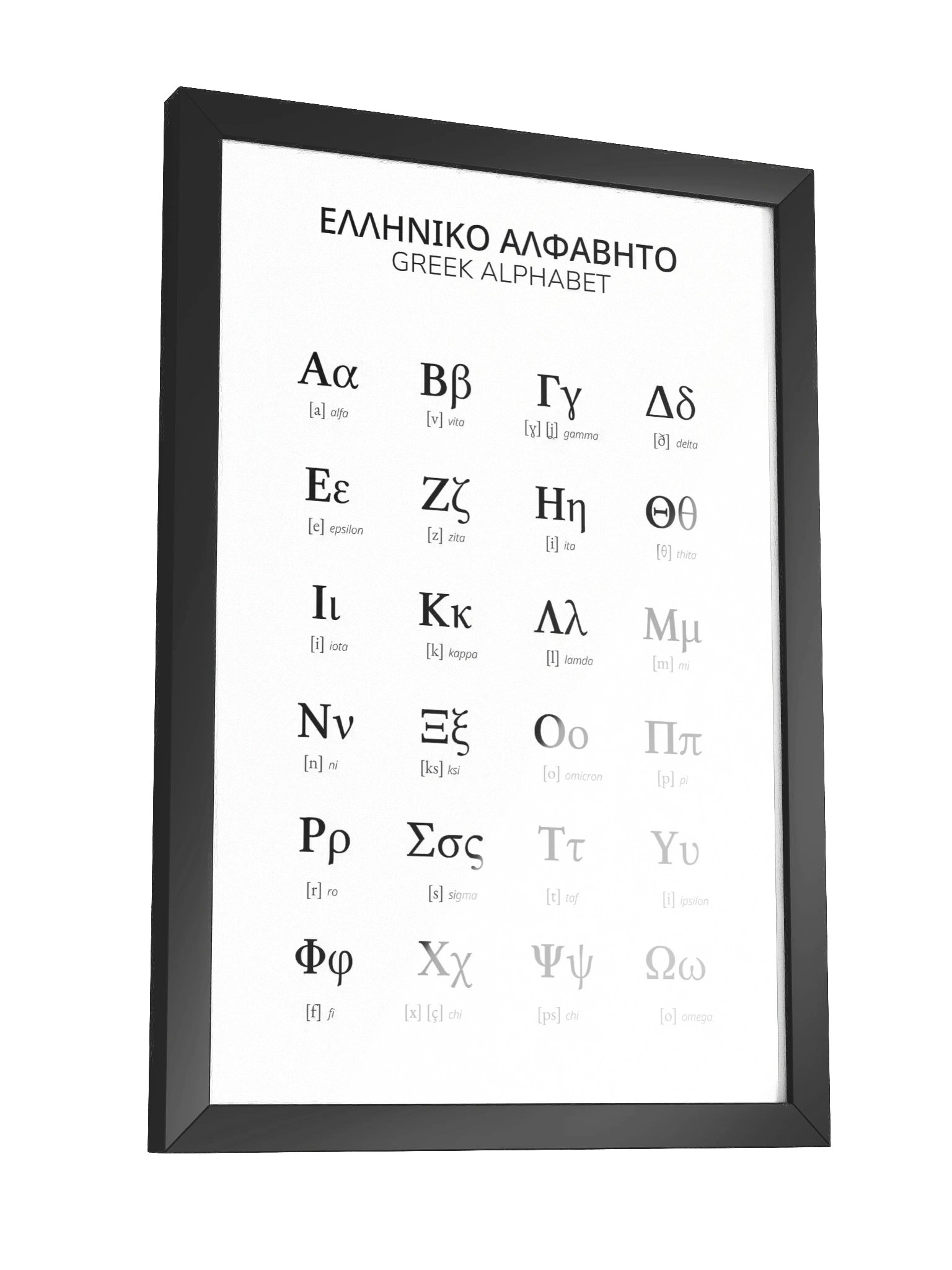 Greek Alphabet Poster, framed (Minimalistic Design) product image (6)