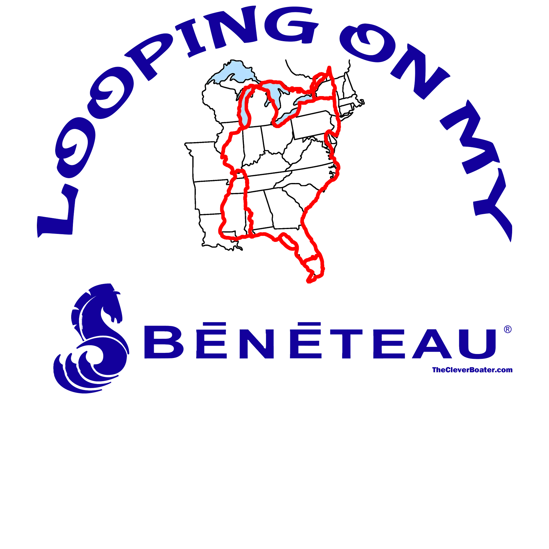 Looping On My Beneteau - T-Shirt - Light Shirt w/Blue Logo product image (5)