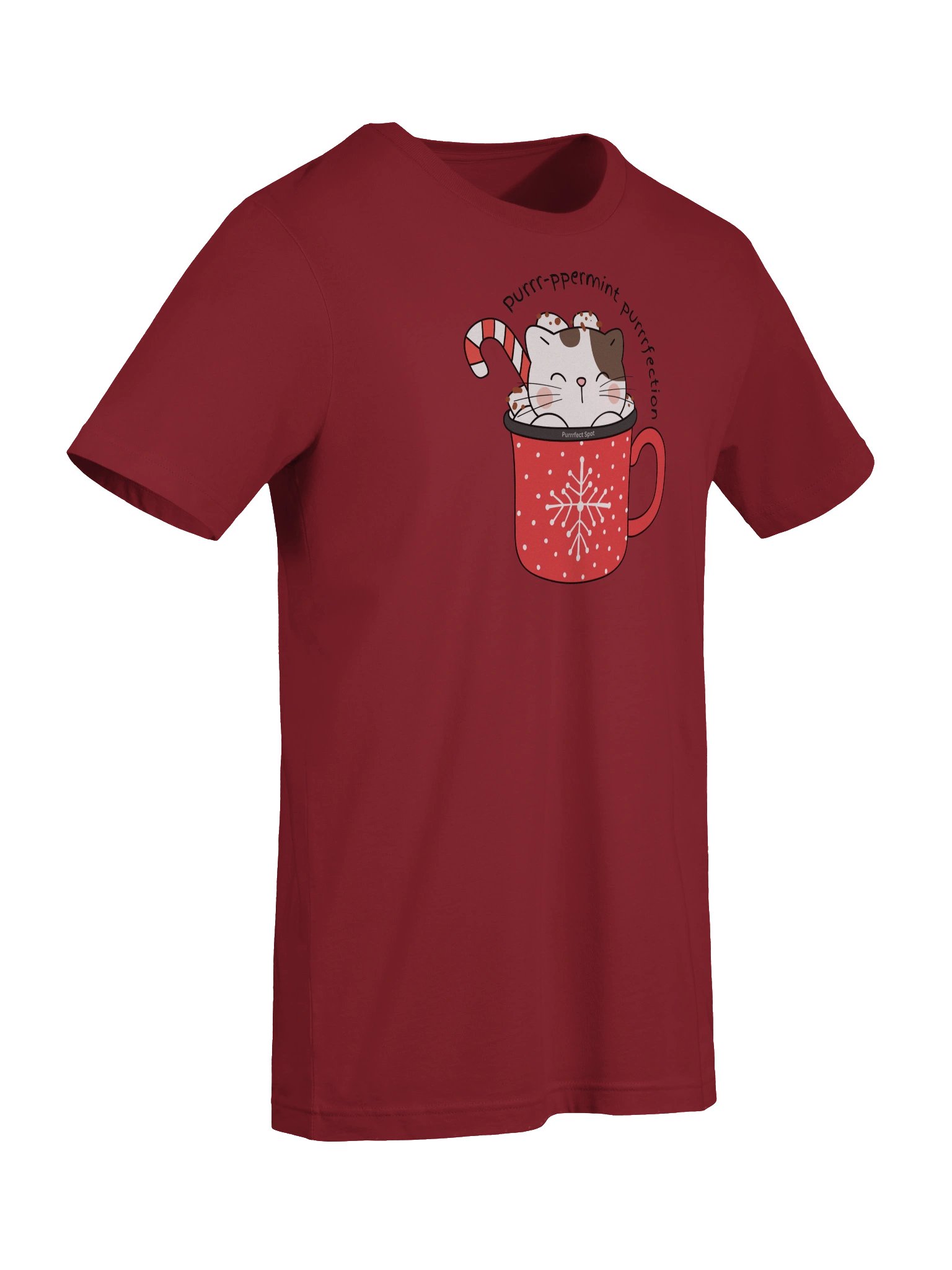 Purrr-ppermint Purrrfection Holiday Cat T-Shirt product image (3)