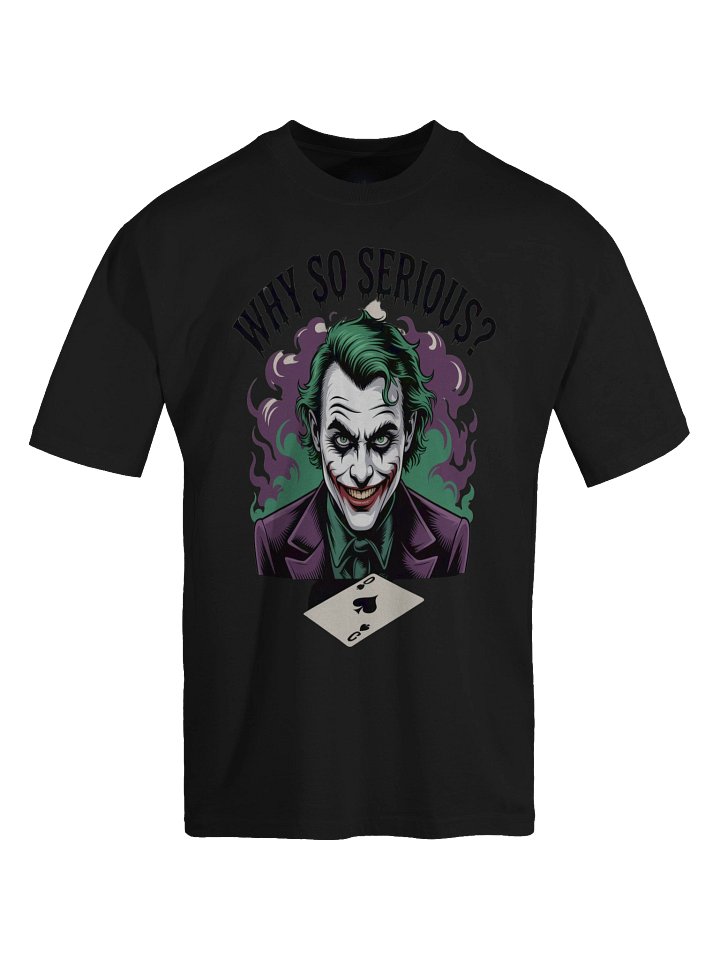 Why So Serious: Joker Veiled Vapour Oversized Faded Unisex T-Shirt product image (1)