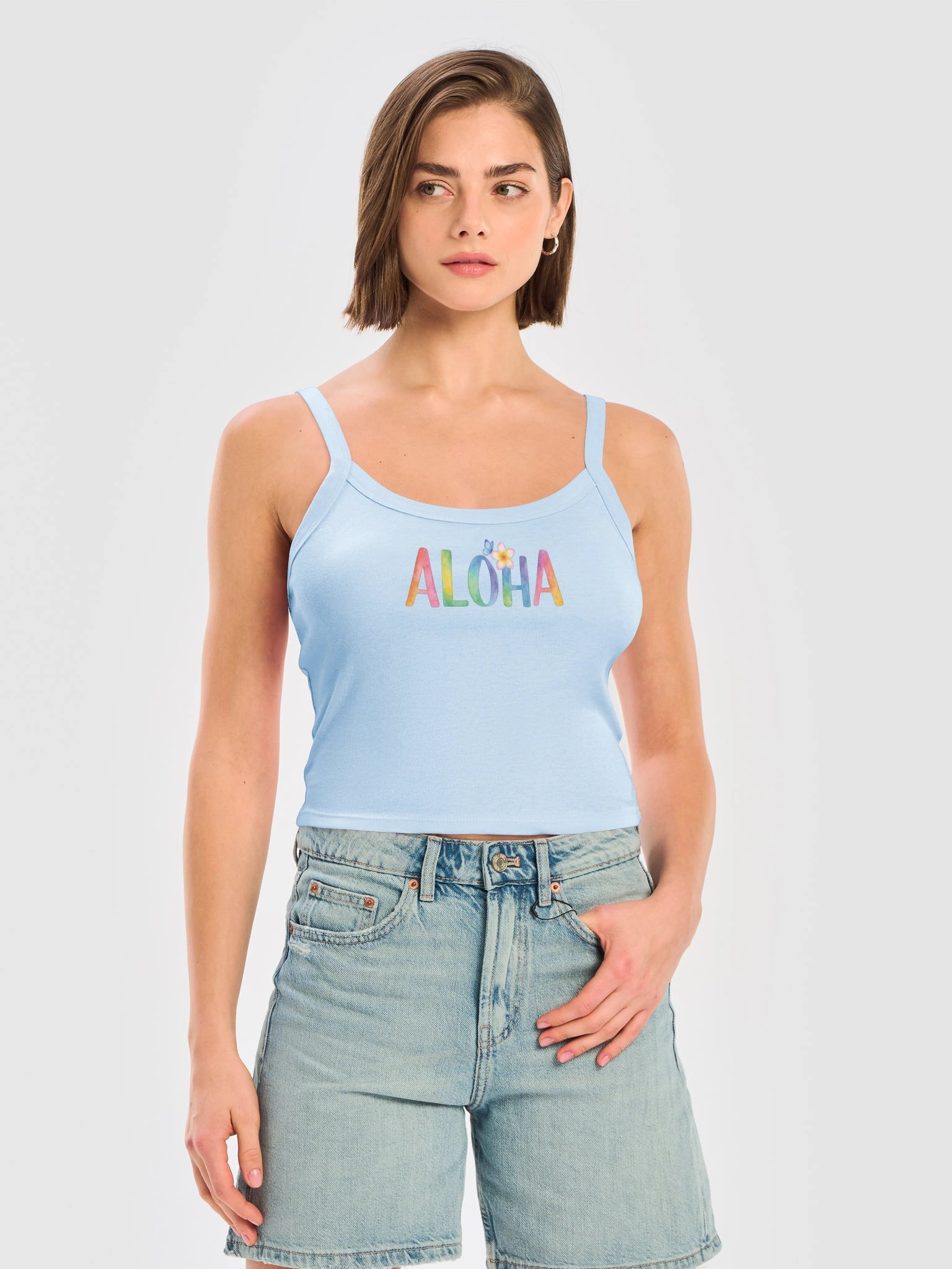 ALOHA Floral Watercolor Micro-Rib Tank product image (8)