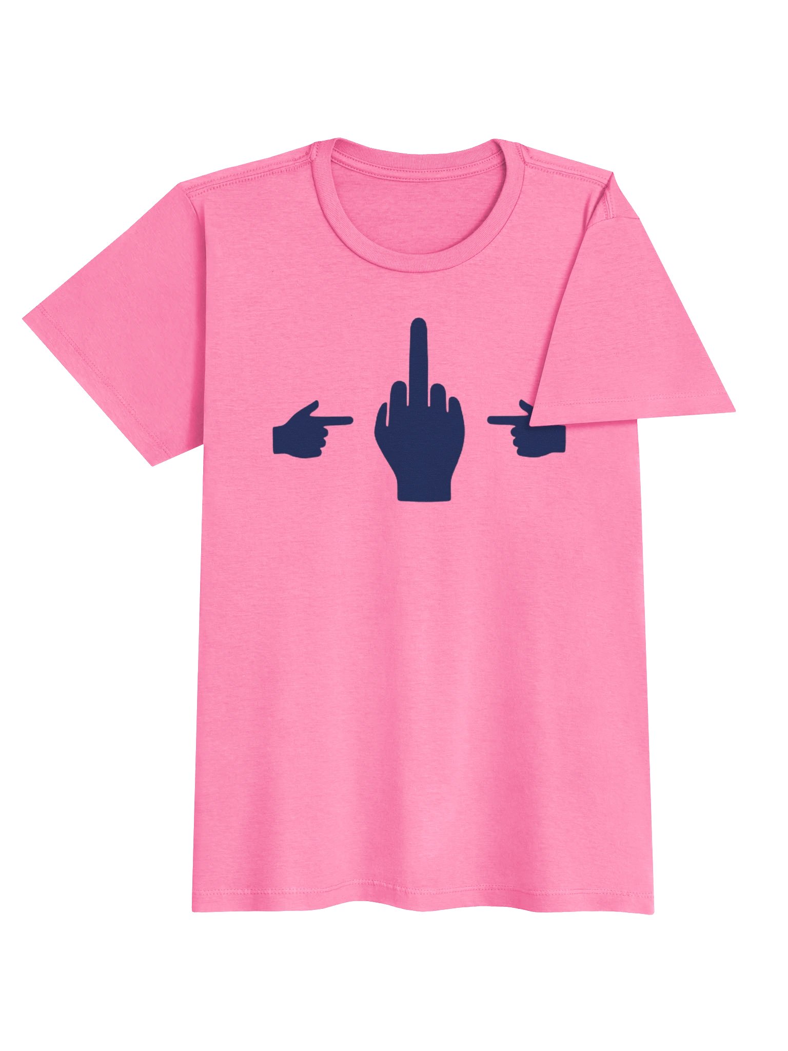 No Middle Finger Point ShopCo Navy Gildan Women's Tee product image (13)