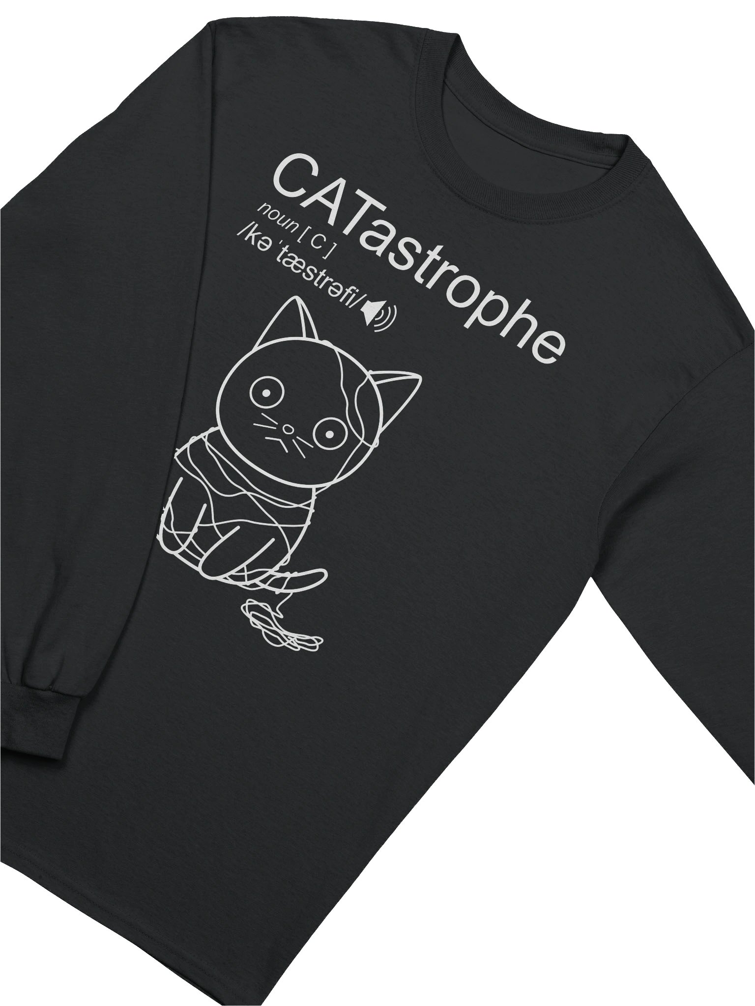 CATastrophe (Cat with Yarn) - Unisex Adult Long Sleeve T-shirt product image (2)