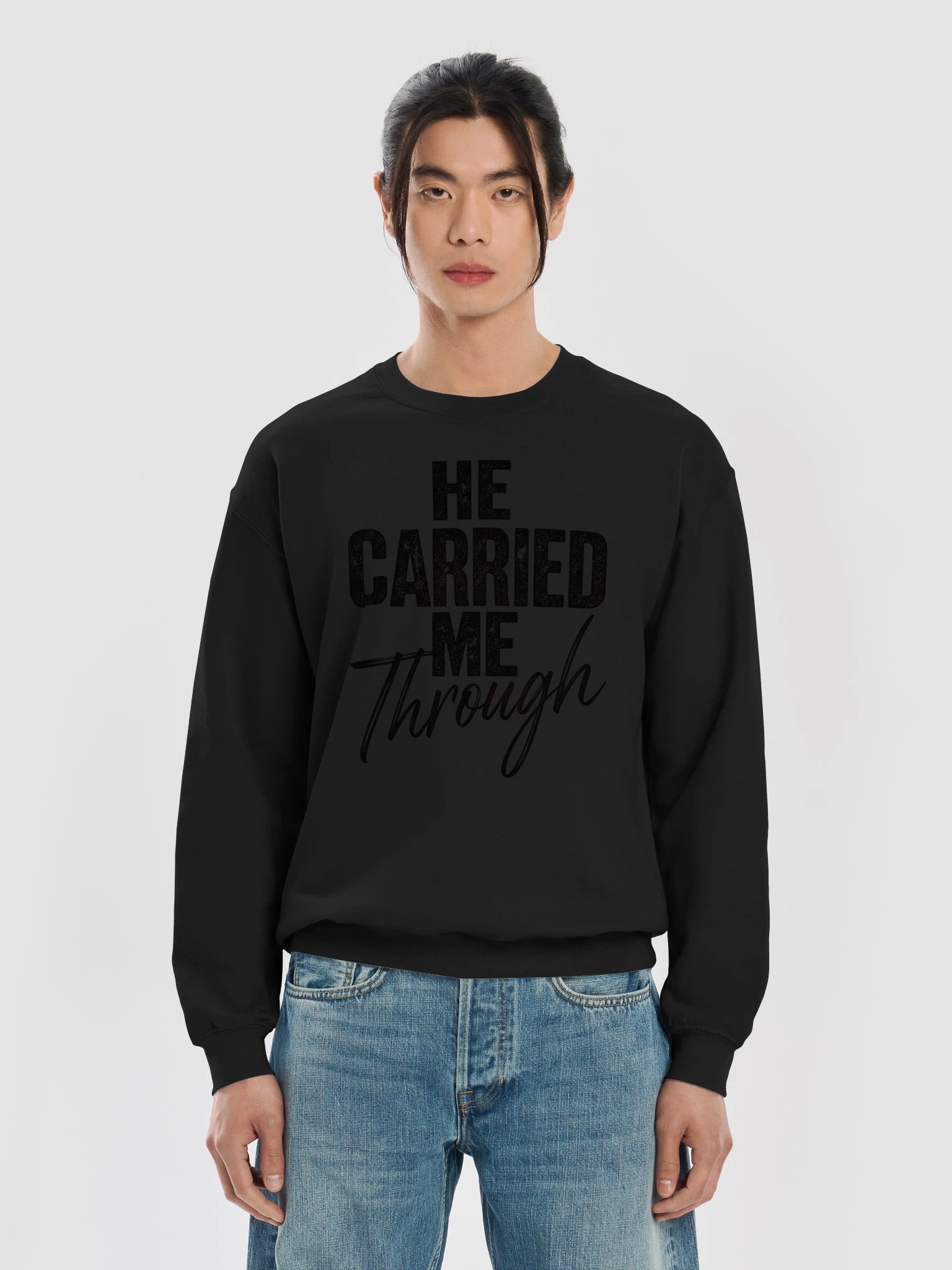 Joshua Clark He Carried Me Through Crewneck Sweatshirt product image (13)