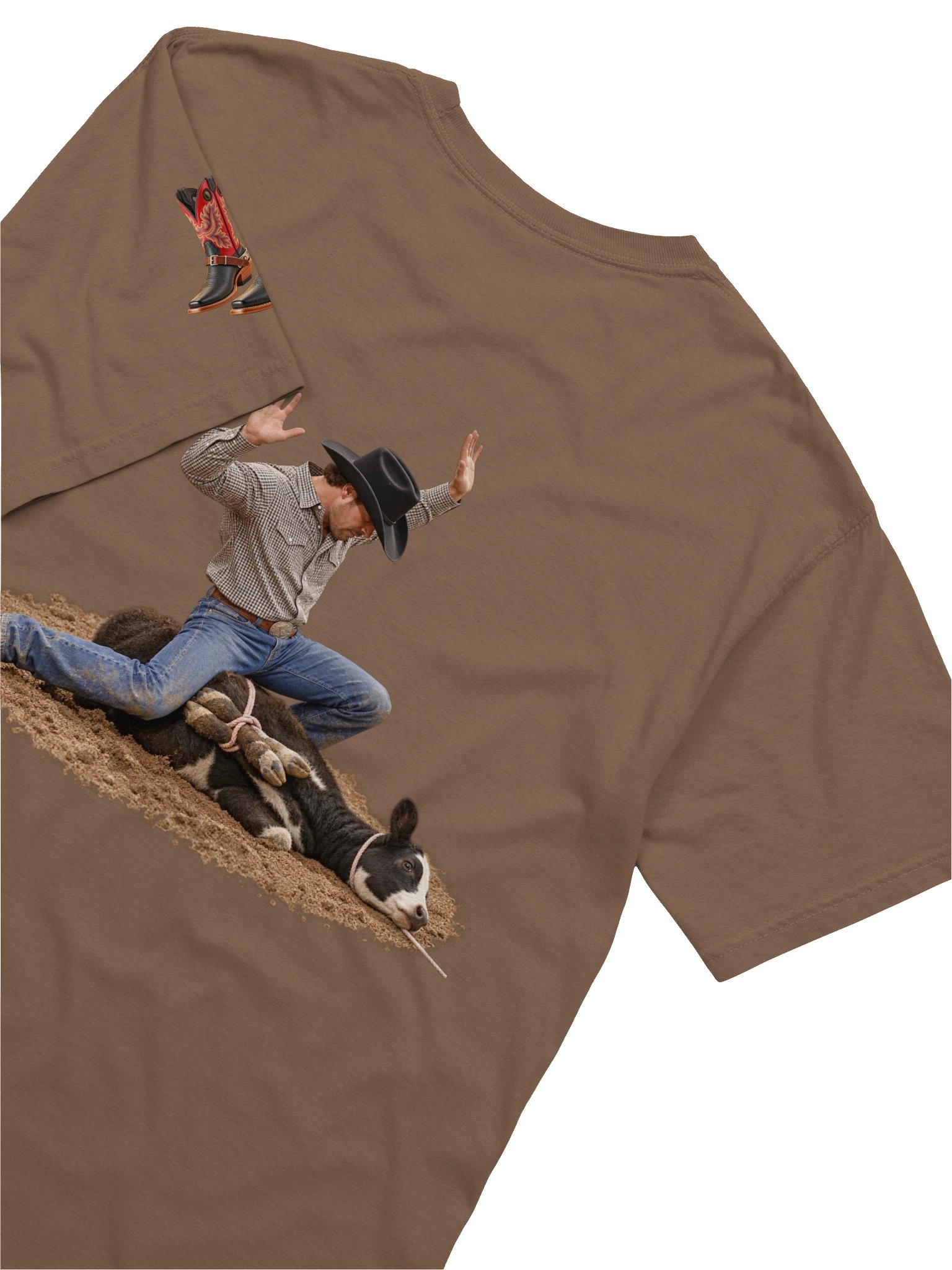 Calf Roping Flank Rodeo Action T-Shirt | BROKEN RODEO™ product image (128)