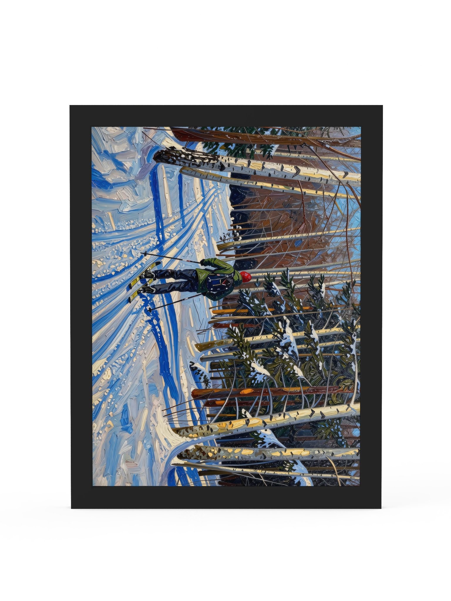 Cross-Country Skiing Through the Birches Framed Print product image (1)