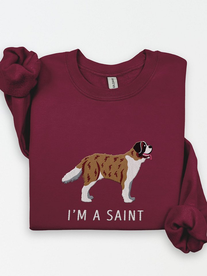I'm a Saint Sweatshirt (Embroidered) of a Saint Bernard(Brindle) product image (1)