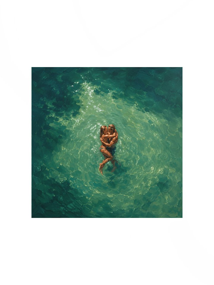 Emerald Embrace | Romantic Couple Oil Painting product image (2)