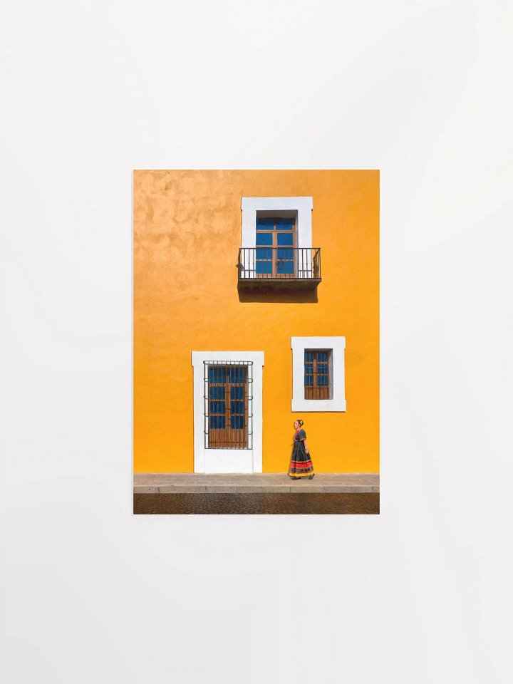 Puebla Mexico Golden Yellow Historic Architecture Studio Art Print product image (1)