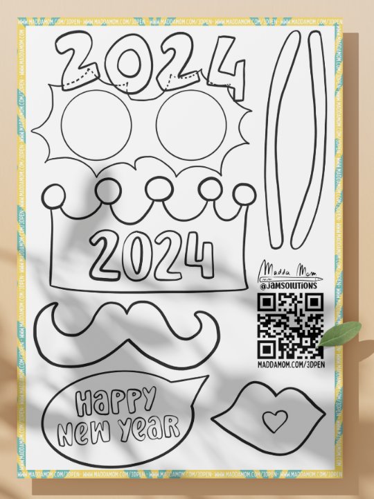 3DPen Template: New Year's Eve Photo Booths 1 product image (1)