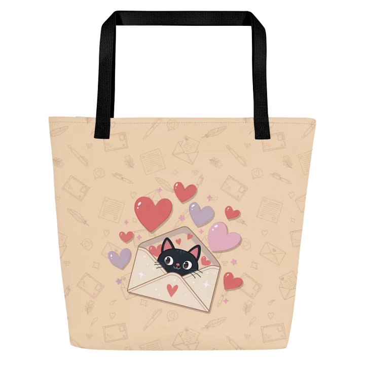 Feline Valentine Envelope - Tote Bag with Pocket product image (1)