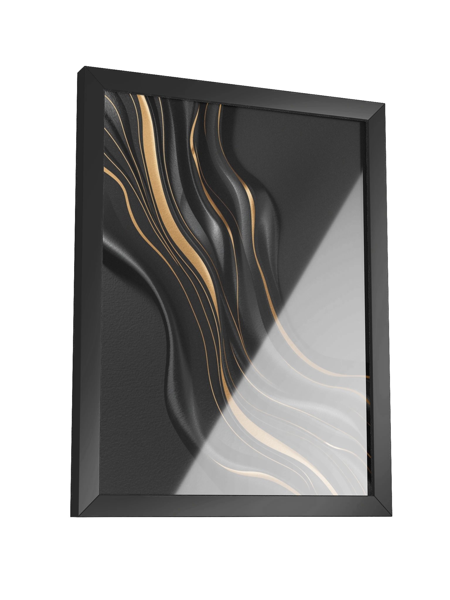 Midnight Gold Flow – Luxury Abstract Wall Art Print- 30×41 product image (3)