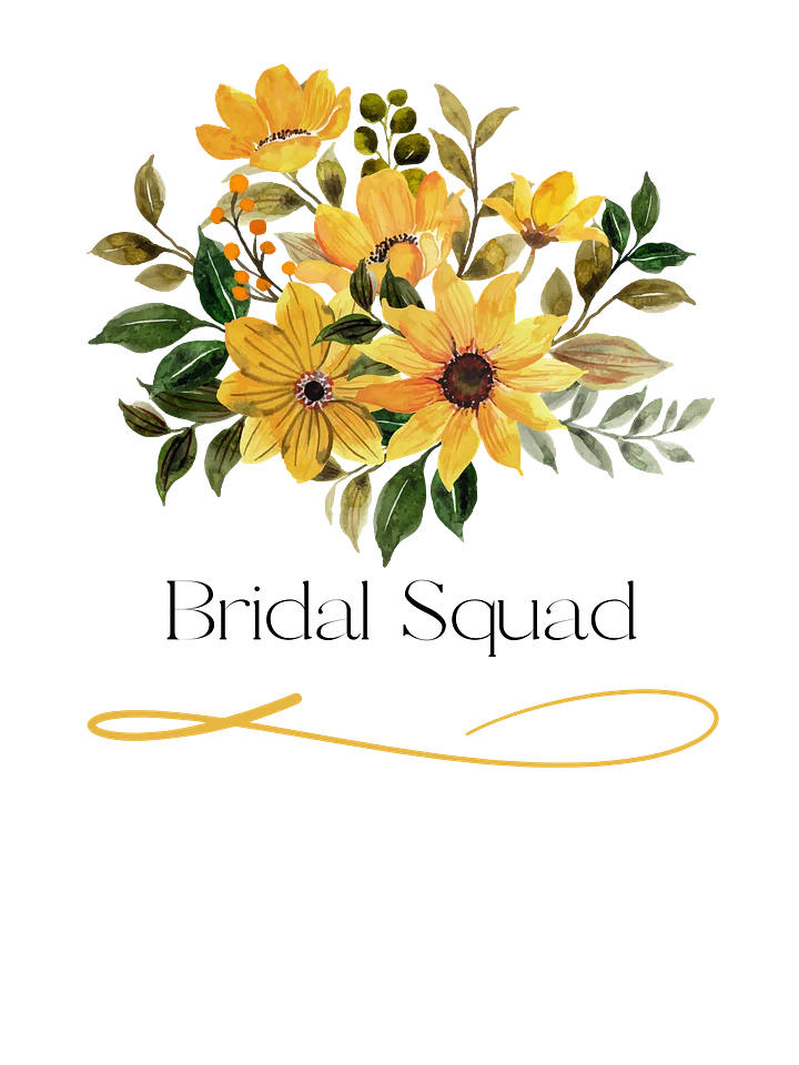 Bridal Squad T-Shirt 004 Yellow Wild Flowers Logo Dress product image (2)