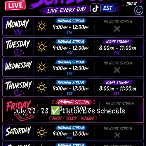FEA4RYT✅ July Tiktok Live Schedule ✅⚡ - #tiktok #FEA4RYT #viral #streaming