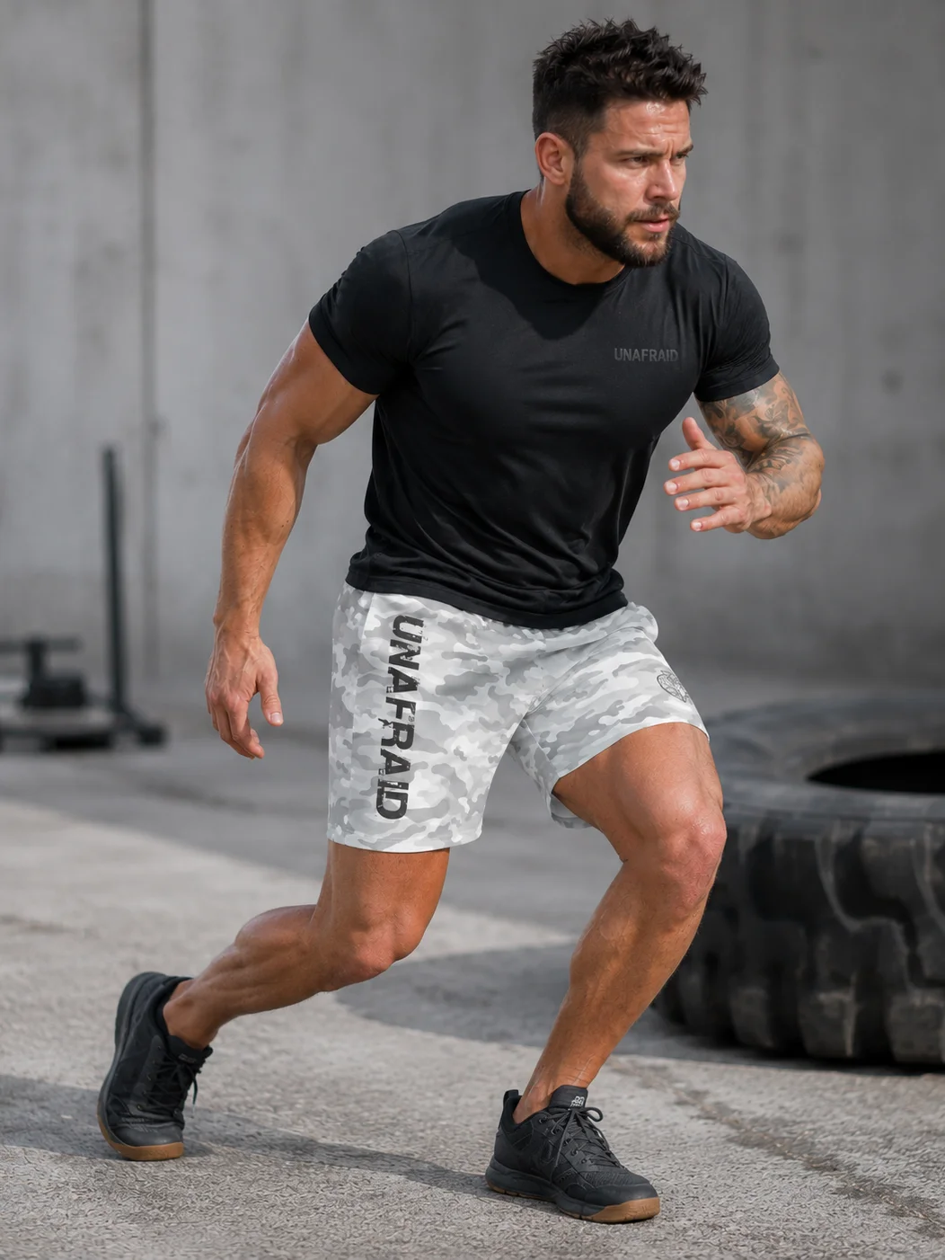 Whiteout Snow Camo 7" Hybrid Training Shorts product image (1)