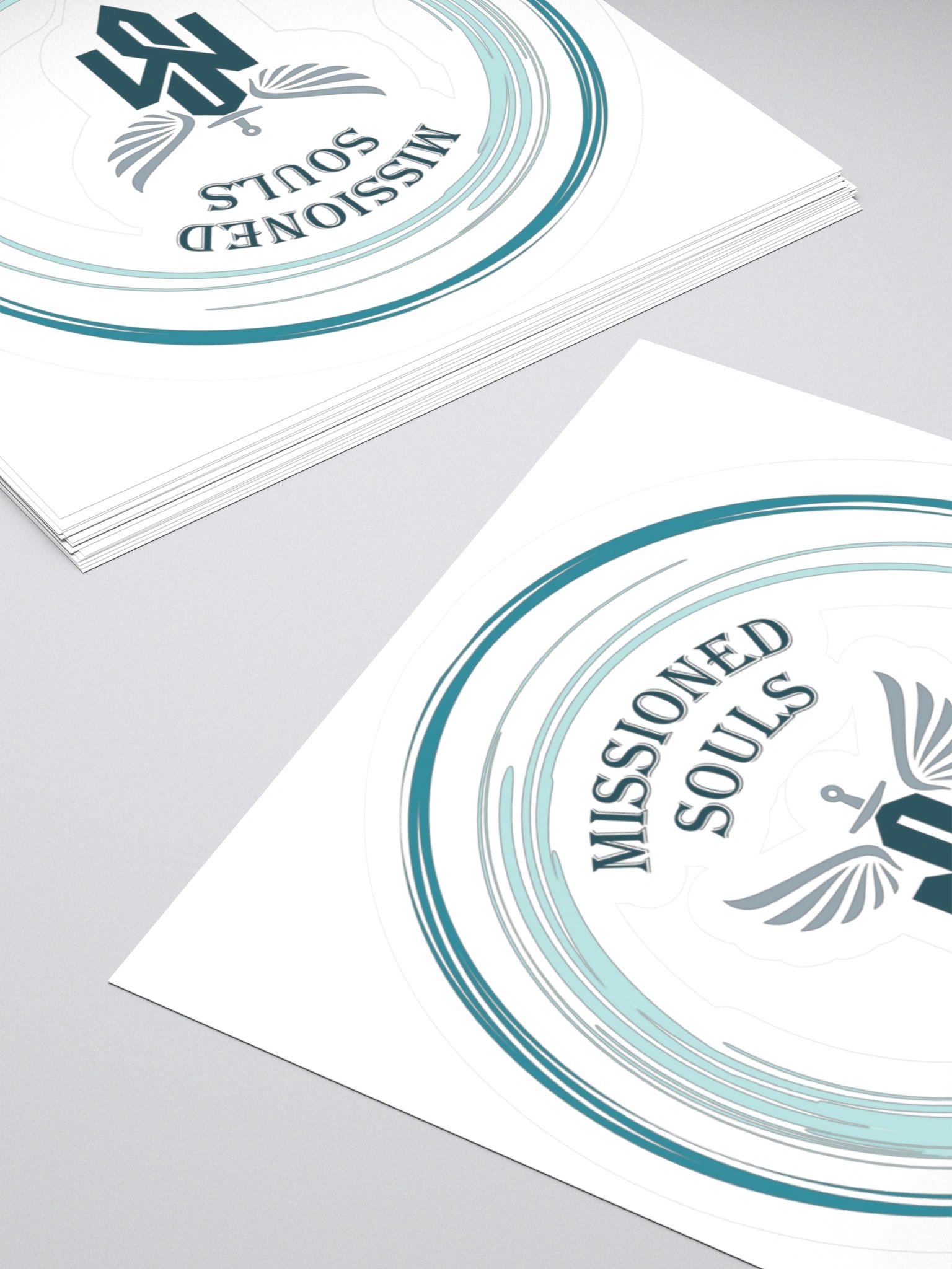 Missioned Souls Winged Monogram Sticker Circle product image (13)