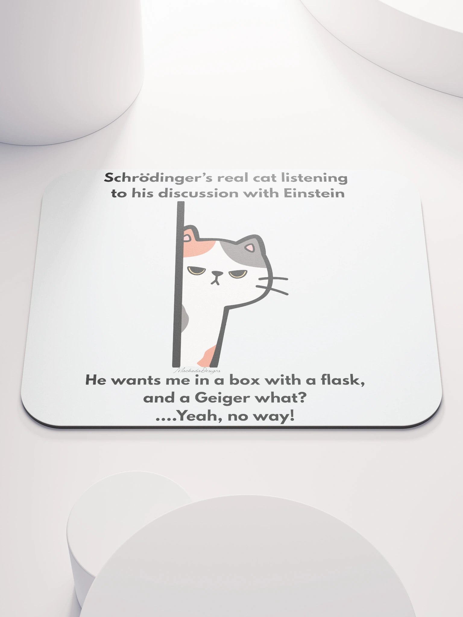 Unimpressed Cat Peek Mouse Pad product image (1)