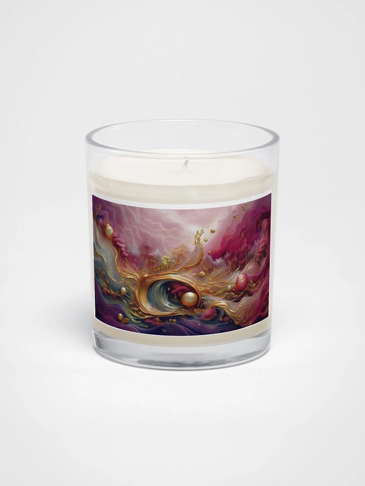 Luminous Teal & Gold Swirl Candle product image (1)