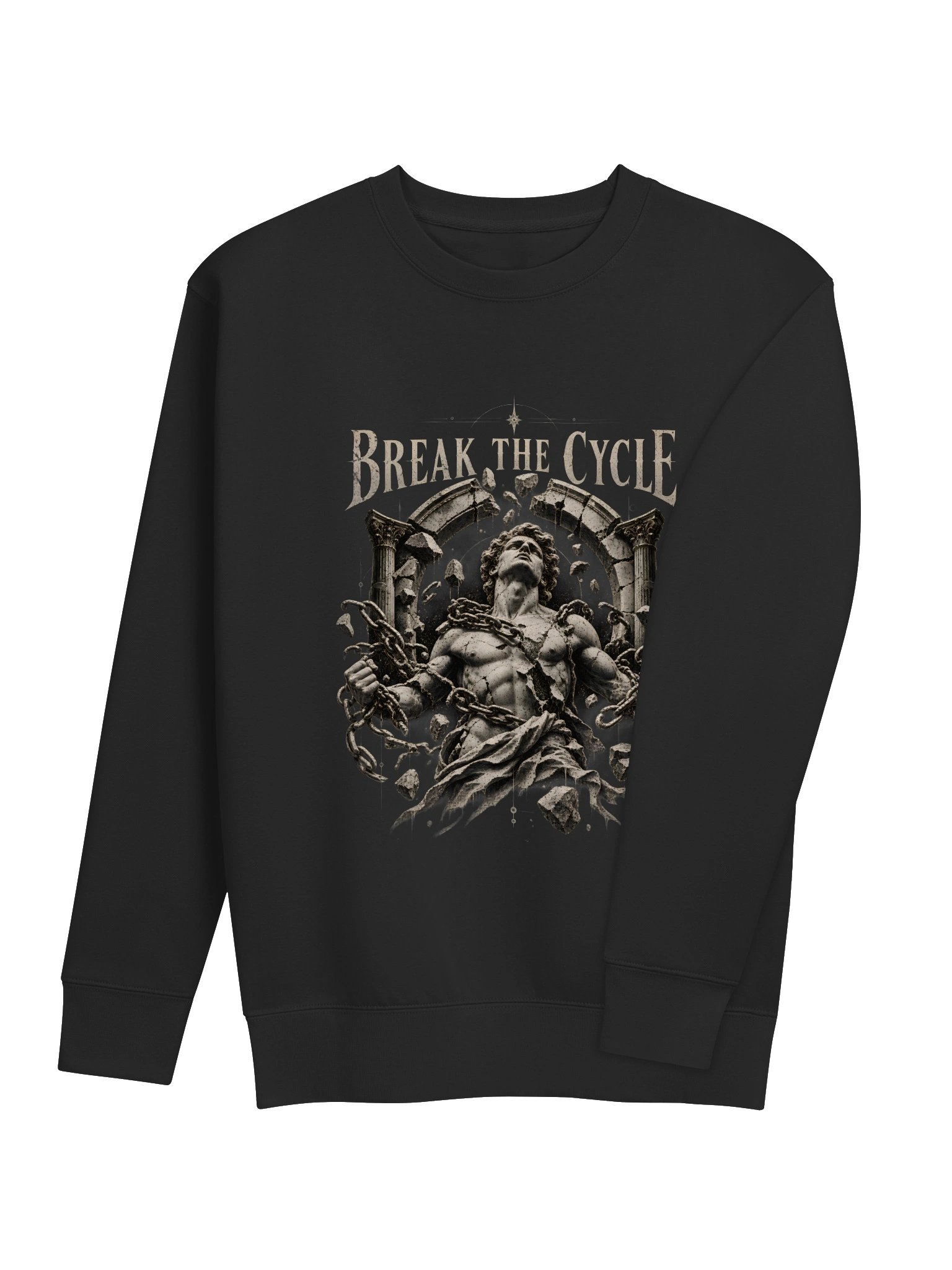 Break the Cycle Gothic Sweatshirt, Vintage Statue Graphic Crewneck product image (21)