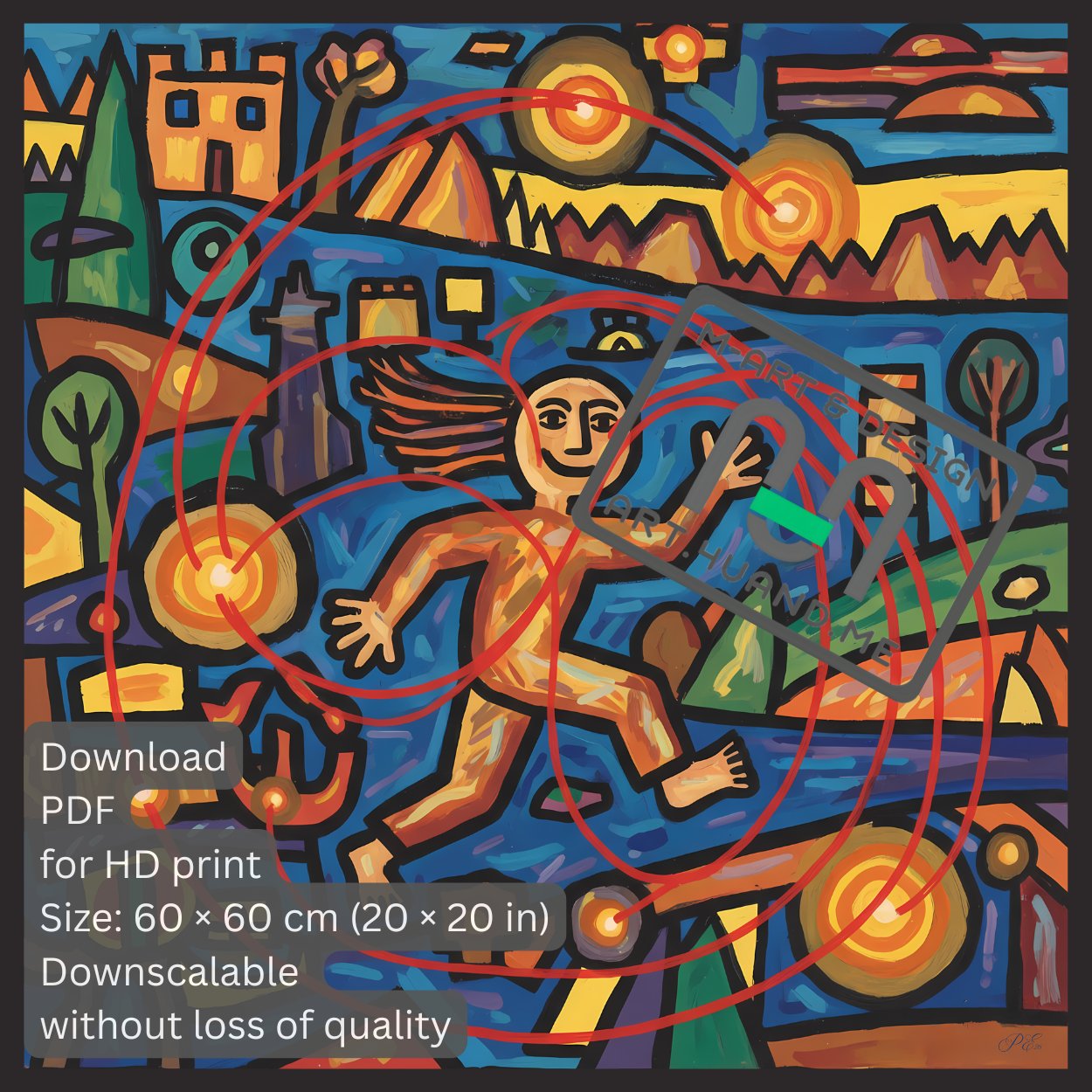 Run the Daily Turmoil – Downloadable Abstract Art Poster by M-Art & Design product image (2)
