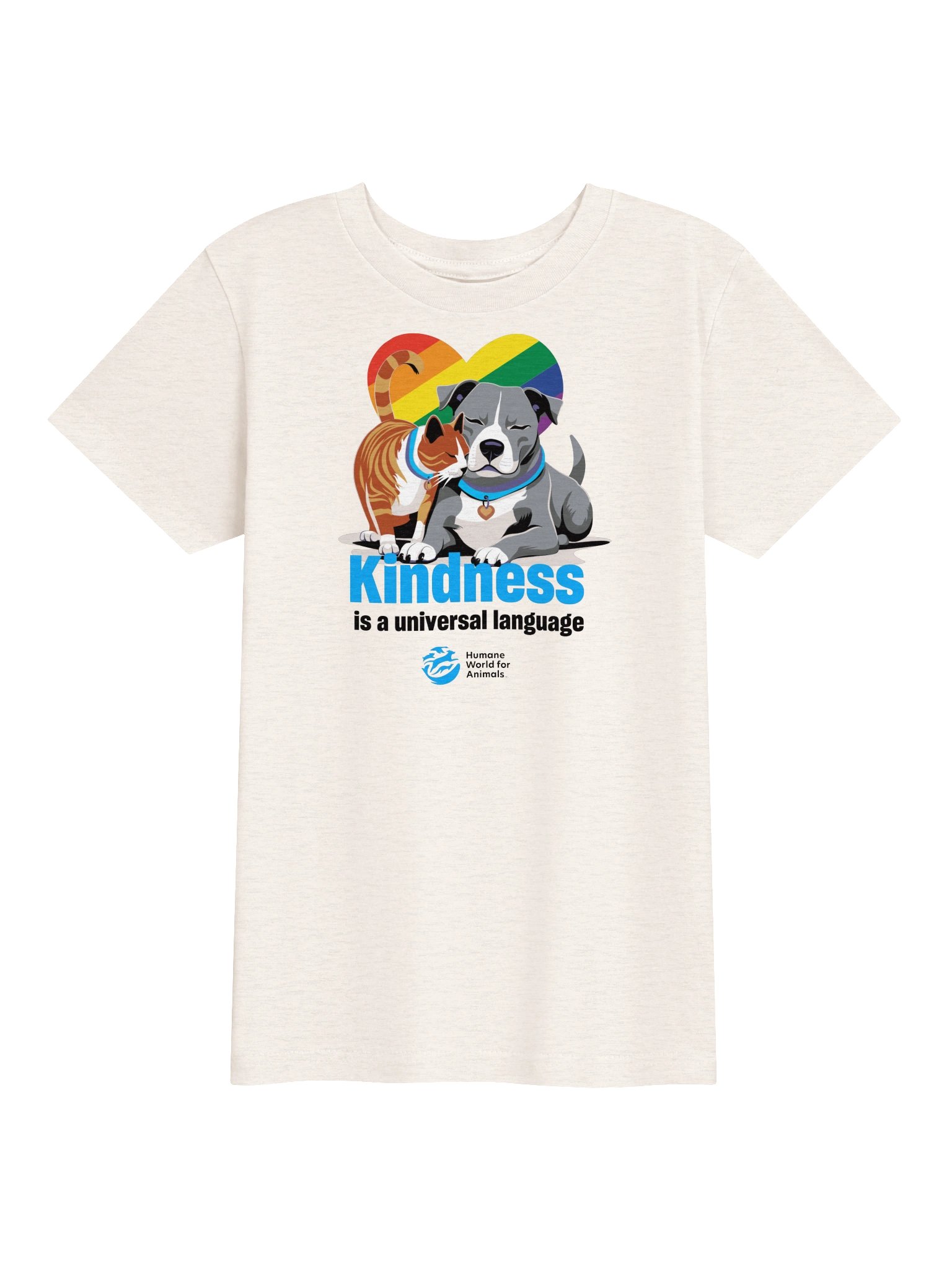 Kindness is a universal language rainbow heart - Kids shirt - Light product image (1)