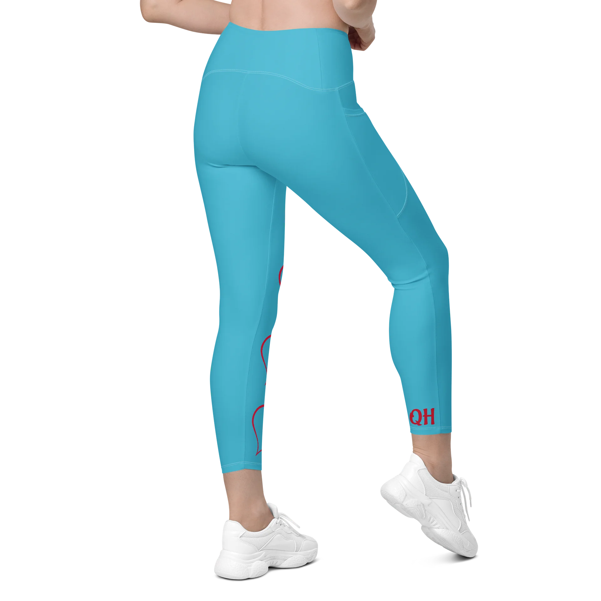 "Qu@lity He@rts" Leggings (Tiffany Blue) product image (9)