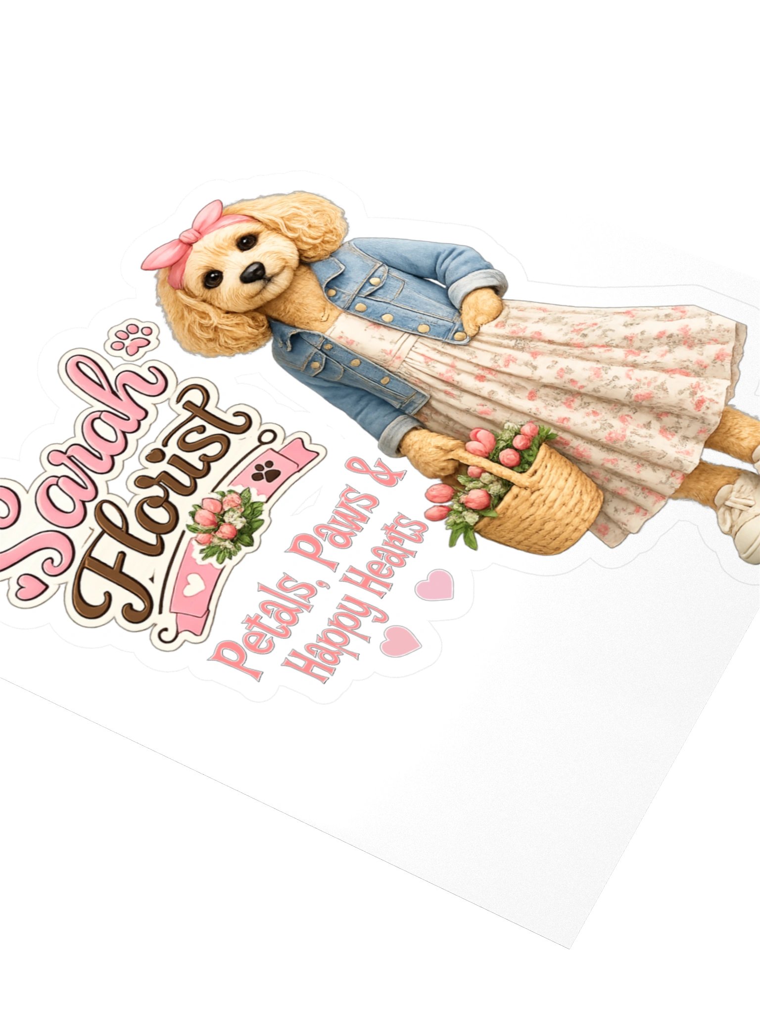 Sarah Florist Cute Dog Kiss Cut Stickers product image (3)