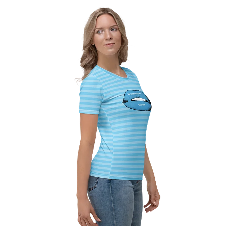 Blue Stripped Lips Designer Tee product image (2)