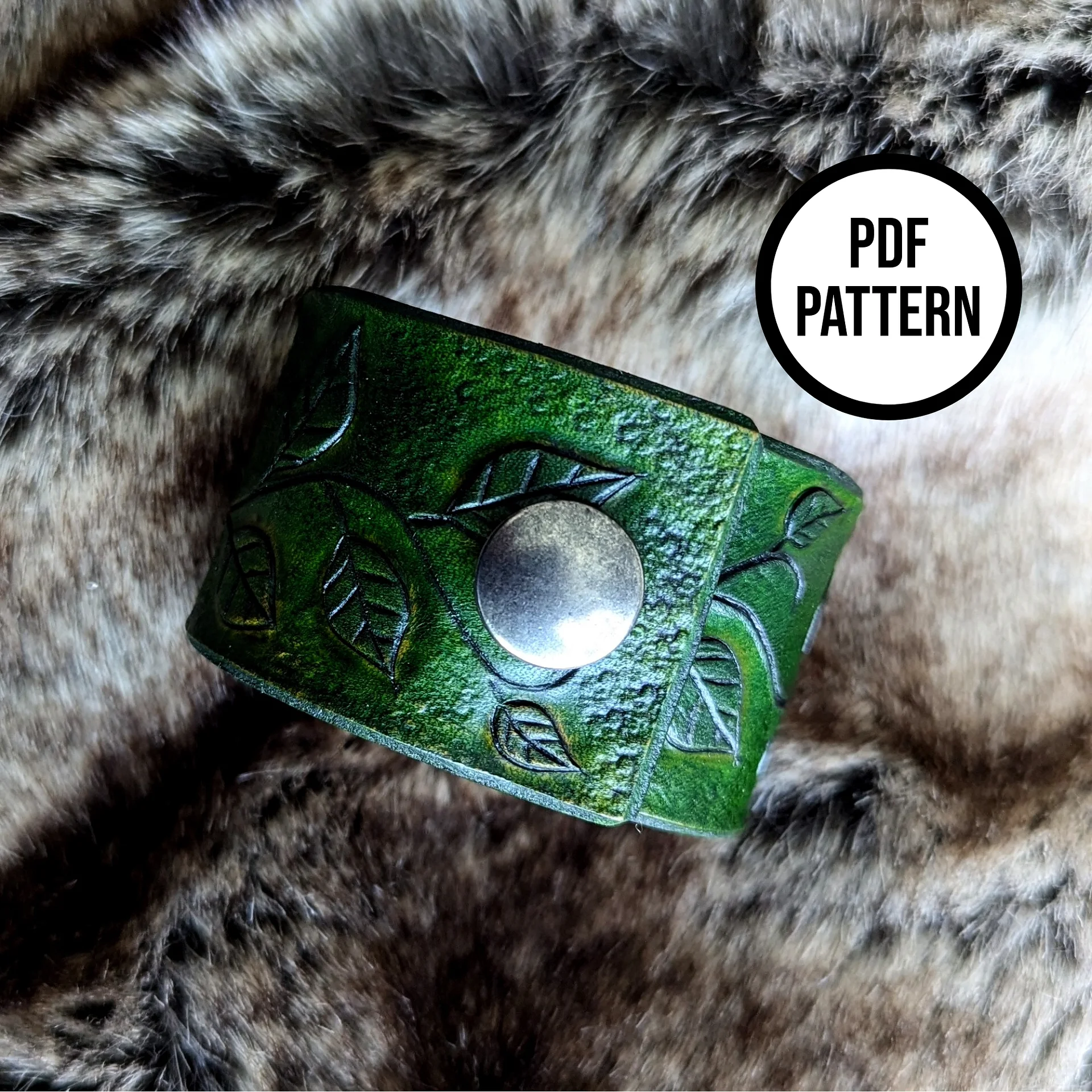 Vines Leather Cuff Pattern - PDF Pattern for Leatherwork product image (3)